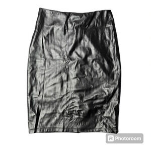 Fashion Nova Black Faux Leather Pencil Skirt